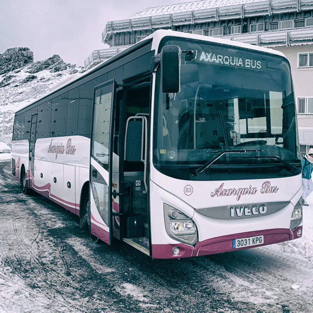 Autocares Valle Niza en la nieve Axarquía bus, Alquiler de Autobuses, microbús, minibús, VTC