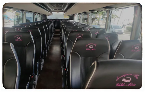 Asientos bordados Autobús Axarquía Bus autocares Valle Niza